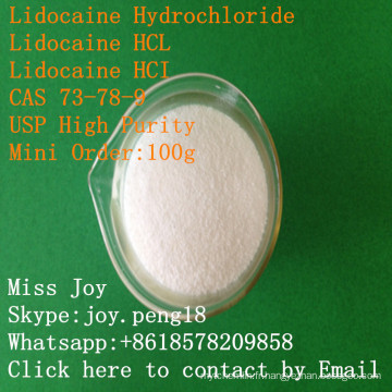 Lidocaïne de chlorhydrate de lidocaïne de lidocaïne de grande pureté d&#39;USP Lidocaine Hci CAS 73-78-9 apaisant anesthésique local de soulagement de la douleur